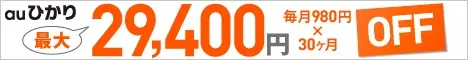 auひかり 最大29,400円OFF