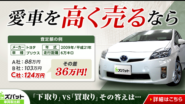 愛車を高く売るなら ズバット車買取比較