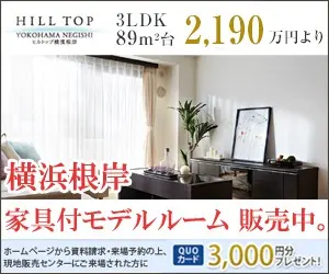 横浜根岸 家具付モデルルーム 販売中。HILL TOP