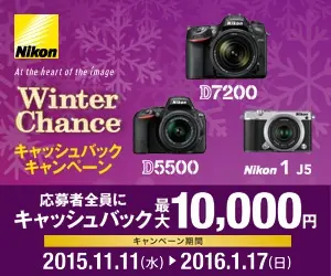 Winter Chance キャッシュバックキャンペーン Nikon