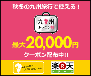 最大20,000円クーポン配布中!!九州ふっこう割