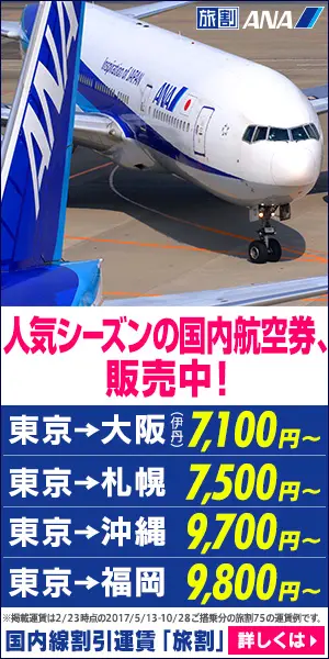 人気シーズンの国内航空券、販売中！旅割ANA