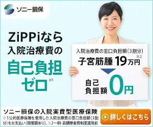 ZiPPiなら入院治療費の自己負担ゼロ ソニー損保
