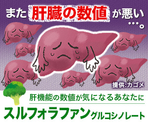 また肝臓の数値が悪い…。スルフォラファン グルコシノレート