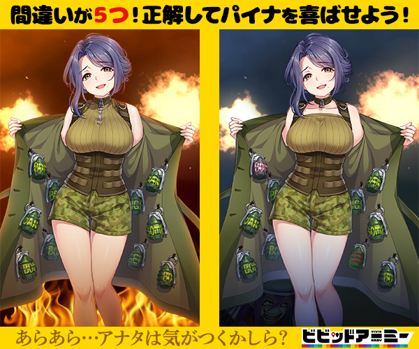 間違いが5つ!正解してパイナを喜ばせよう! ビビッドアーミー